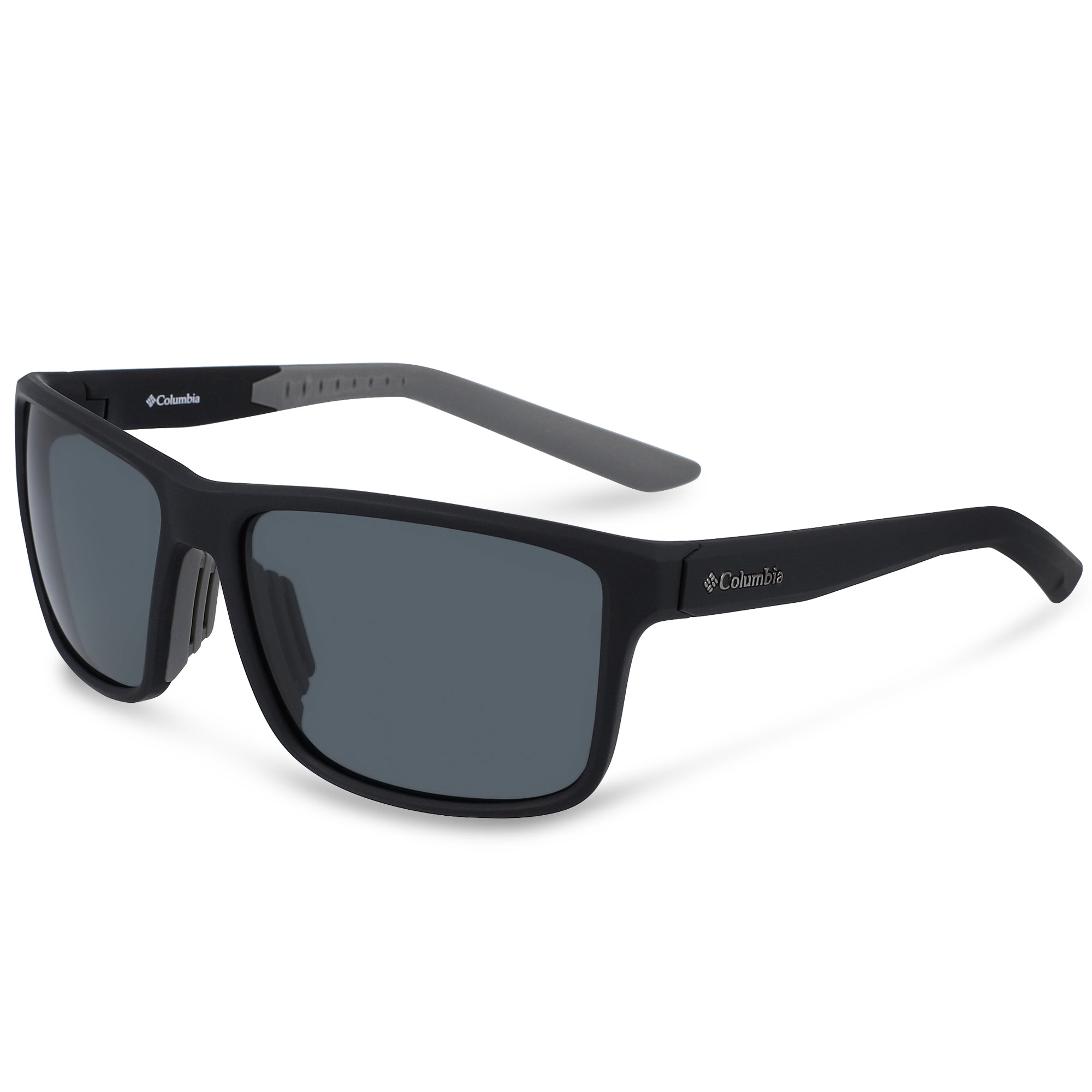 Columbia Men's Peak Racer Sunglasses, Black/Smoke Polarized, 70 mm