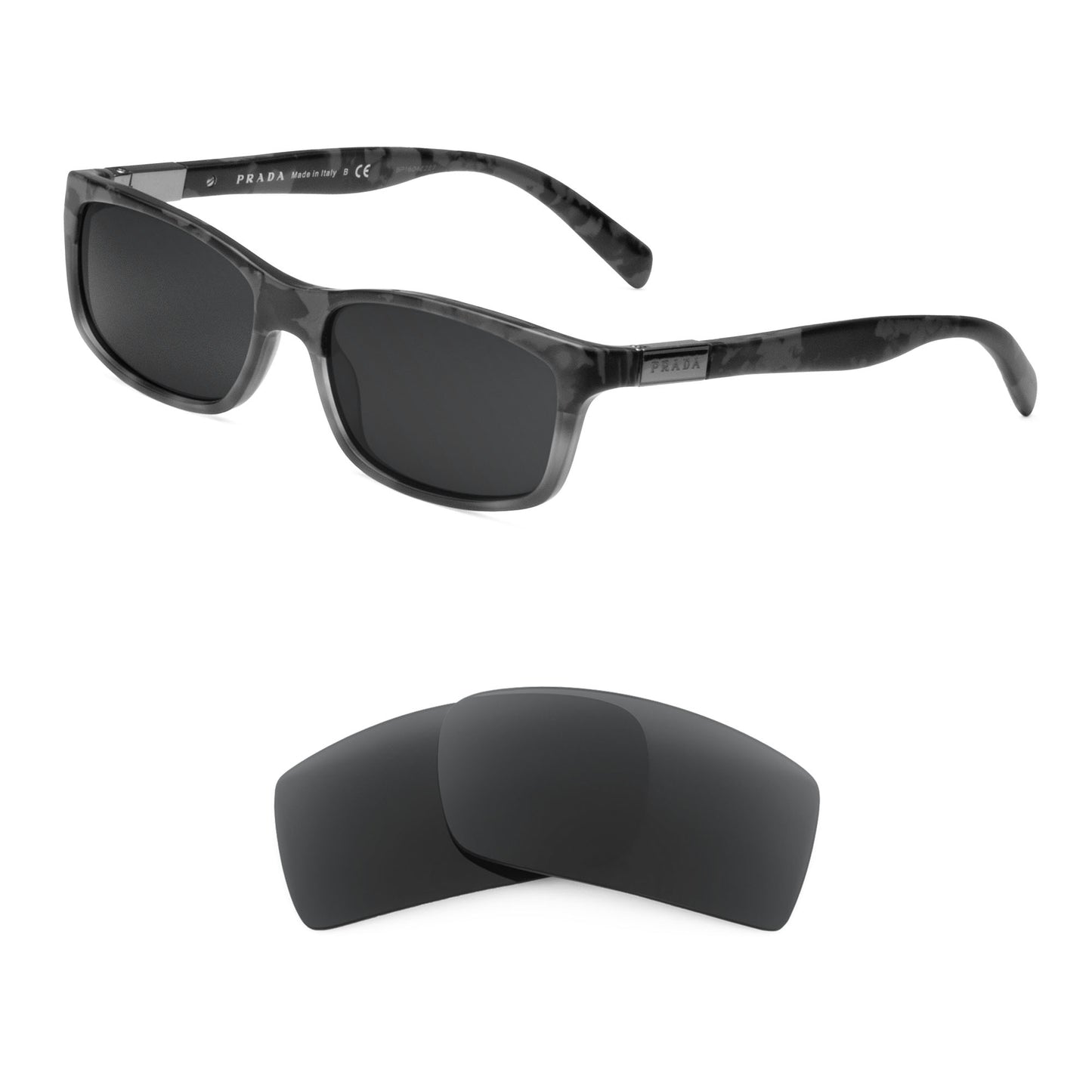 Prada VPR 02O sunglasses with replacement lenses