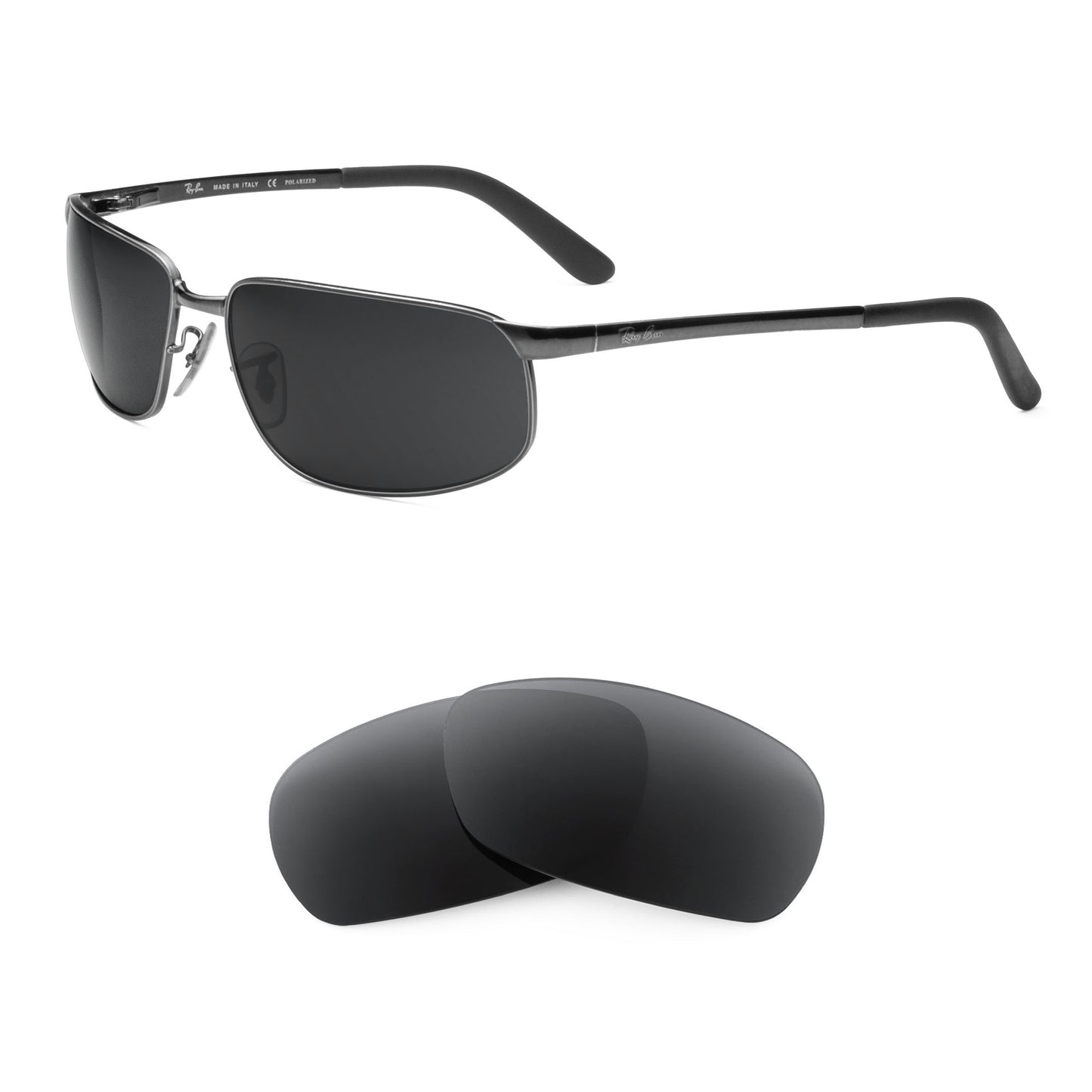 Ray-Ban RB3221 62mm sunglasses with replacement lenses