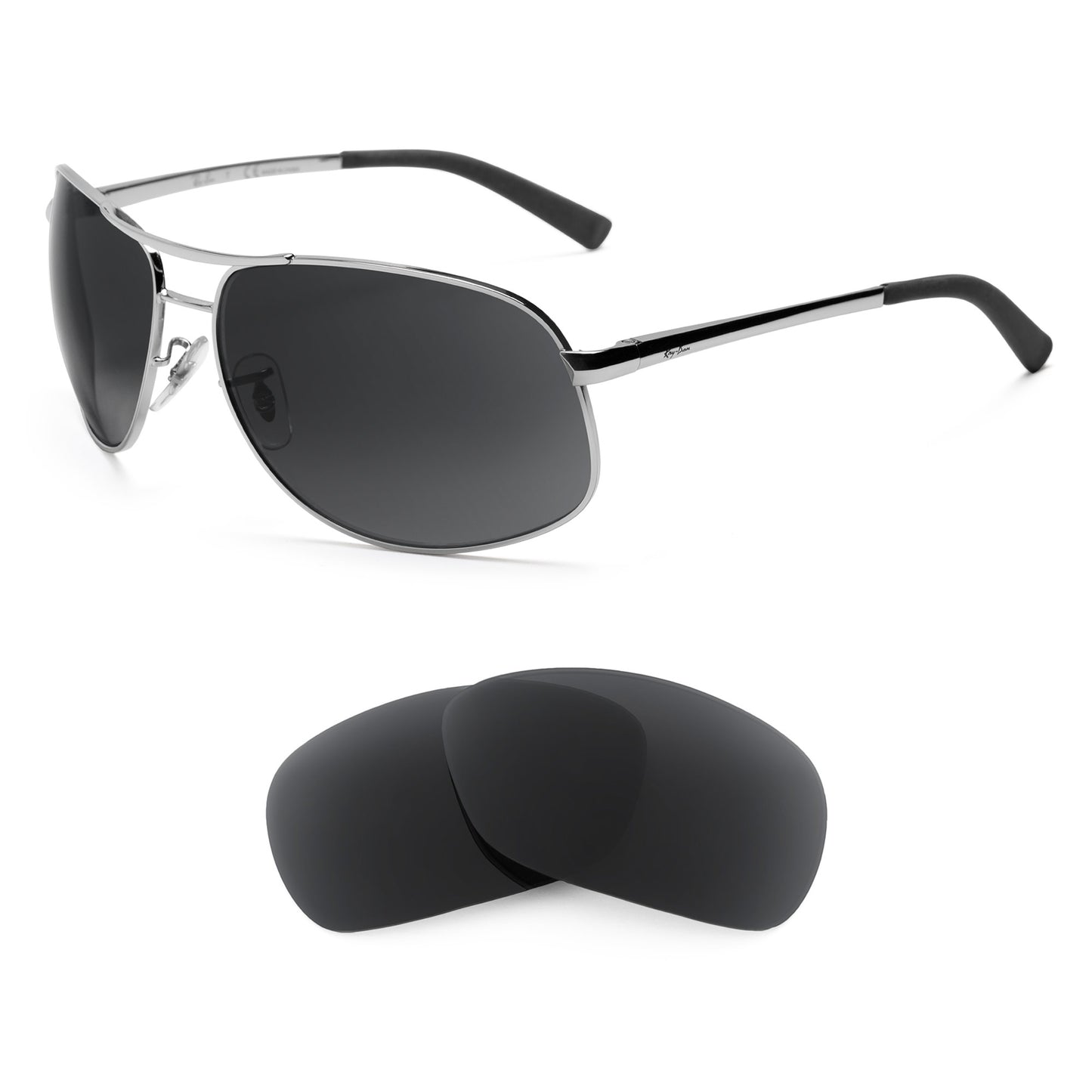 Ray-Ban RB3387 64mm sunglasses with replacement lenses