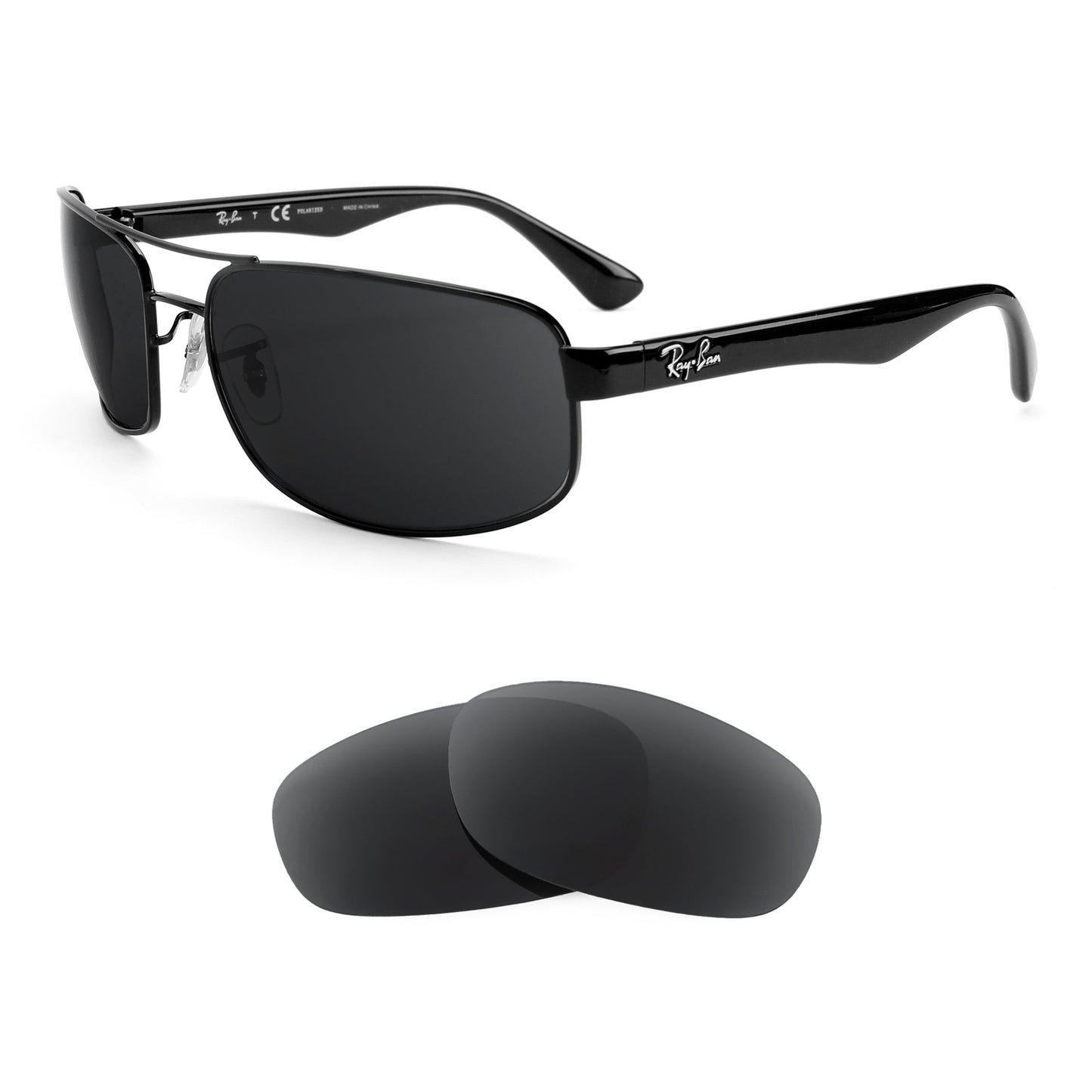 Ray-Ban RB3445 61mm sunglasses with replacement lenses