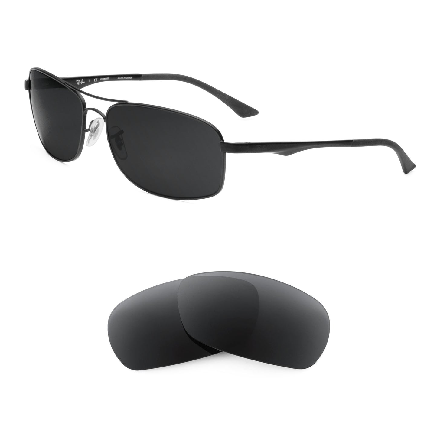 Ray-Ban RB3484 60mm sunglasses with replacement lenses