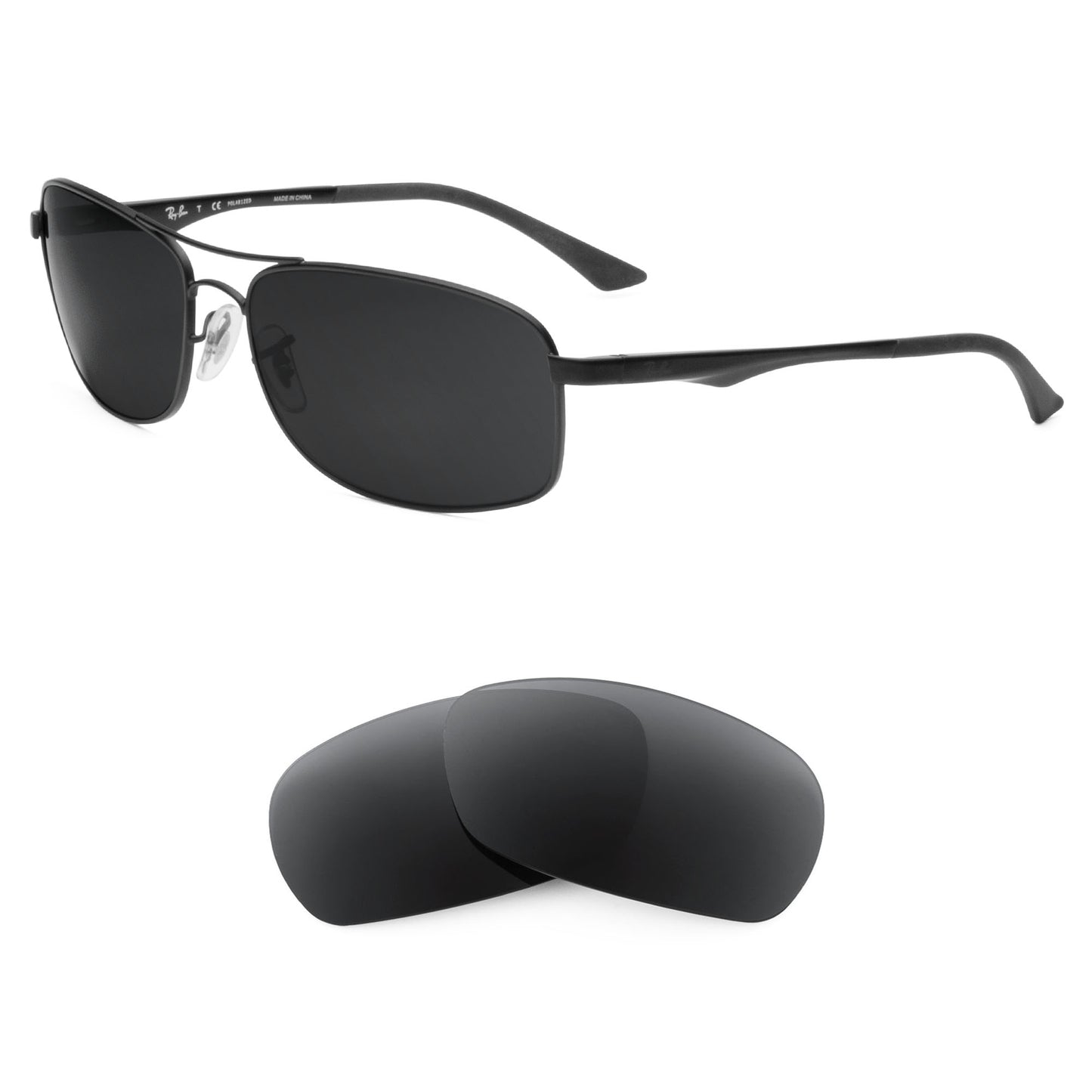 Ray-Ban RB3484 63mm sunglasses with replacement lenses