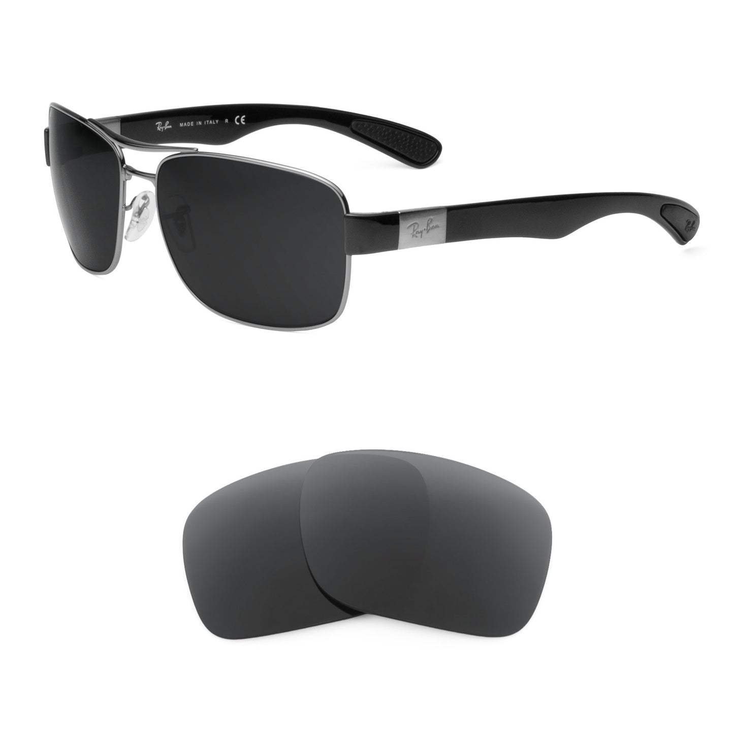 Ray-Ban RB3522 64mm sunglasses with replacement lenses