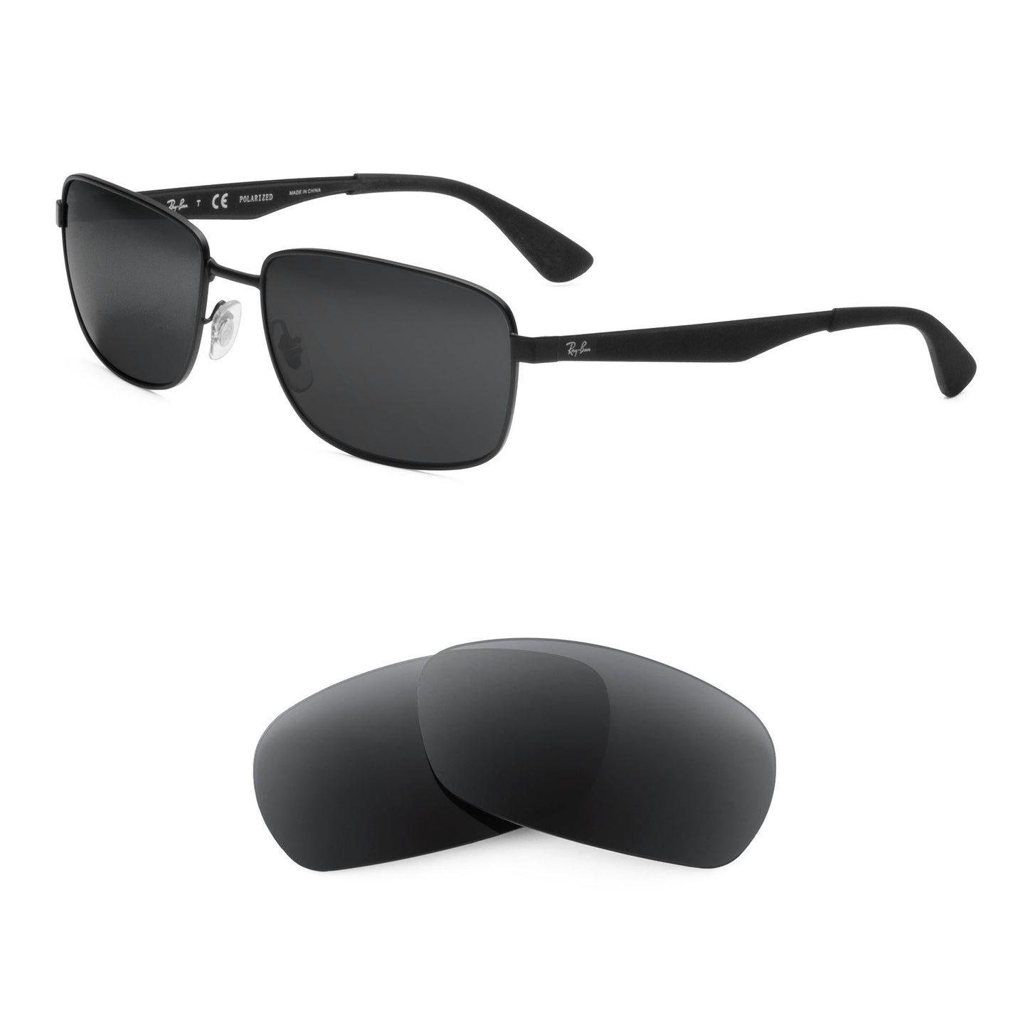 Ray-Ban RB3529 58mm sunglasses with replacement lenses