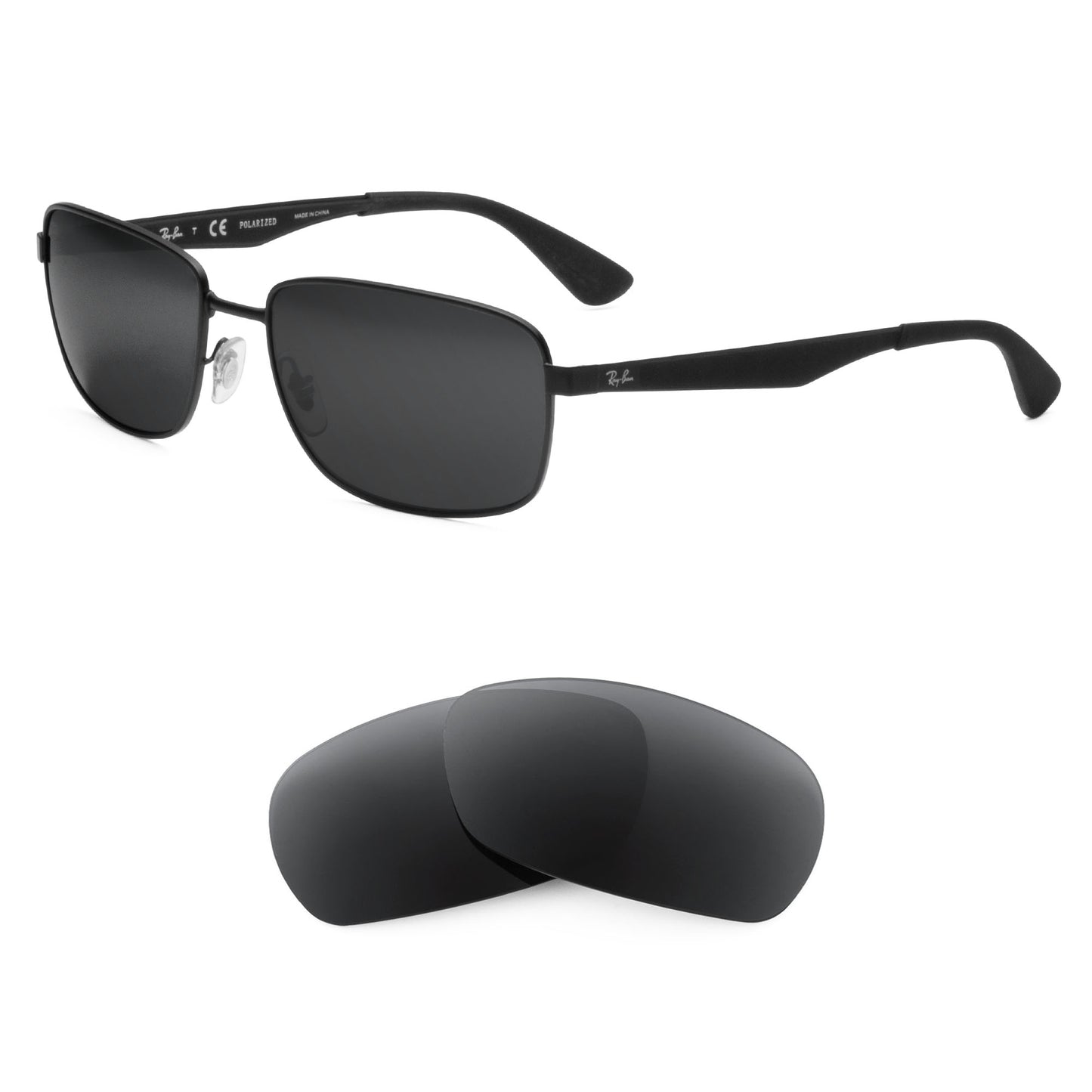 Ray-Ban RB3529 61mm sunglasses with replacement lenses