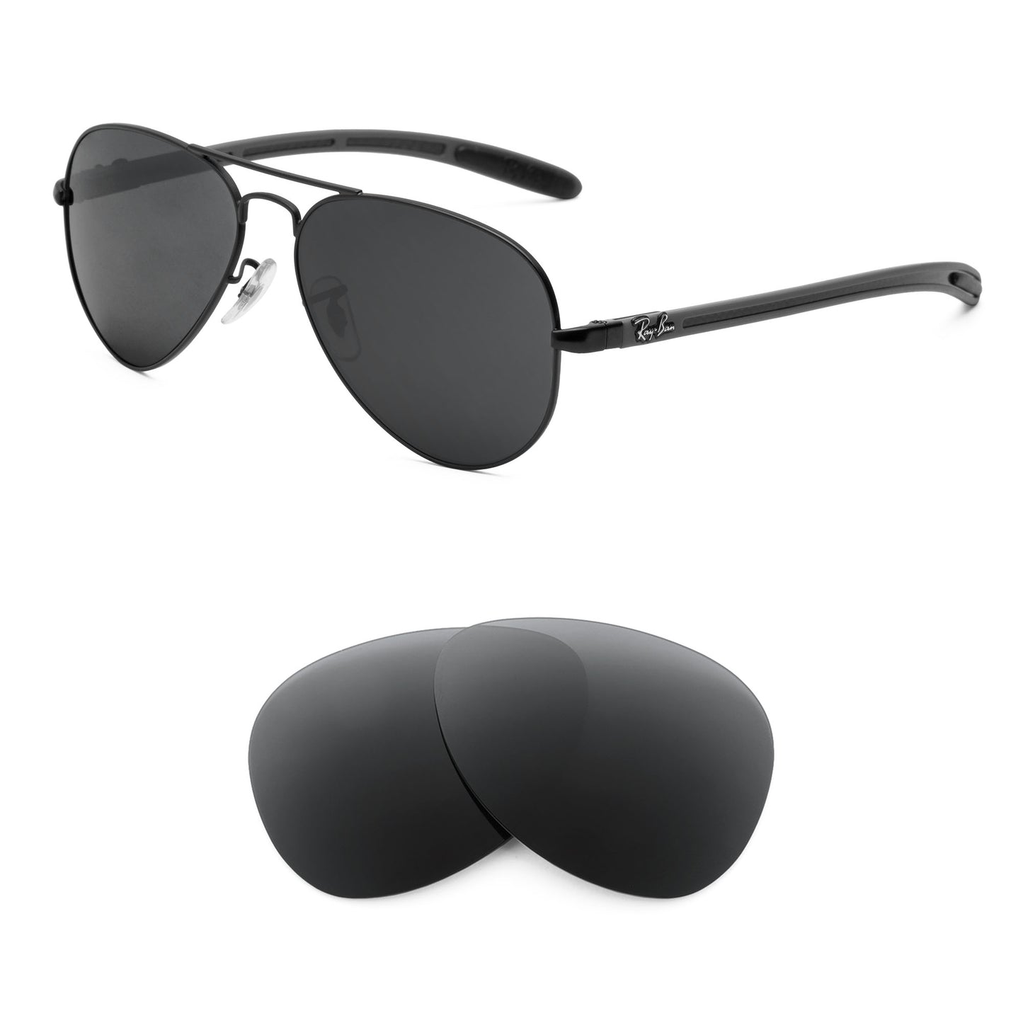 Ray-Ban RB8307 55mm sunglasses with replacement lenses