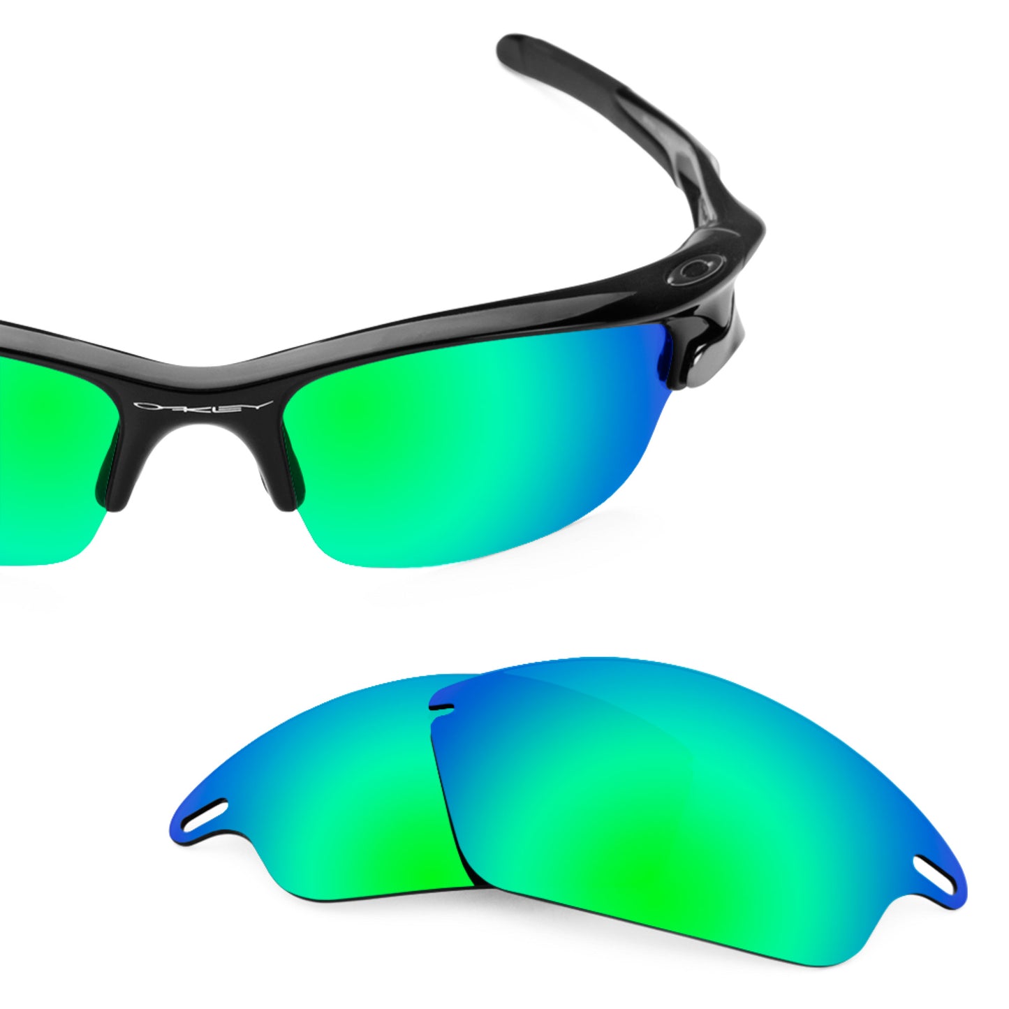 Revant replacement lenses for Oakley Fast Jacket Elite Polarized Emerald Green