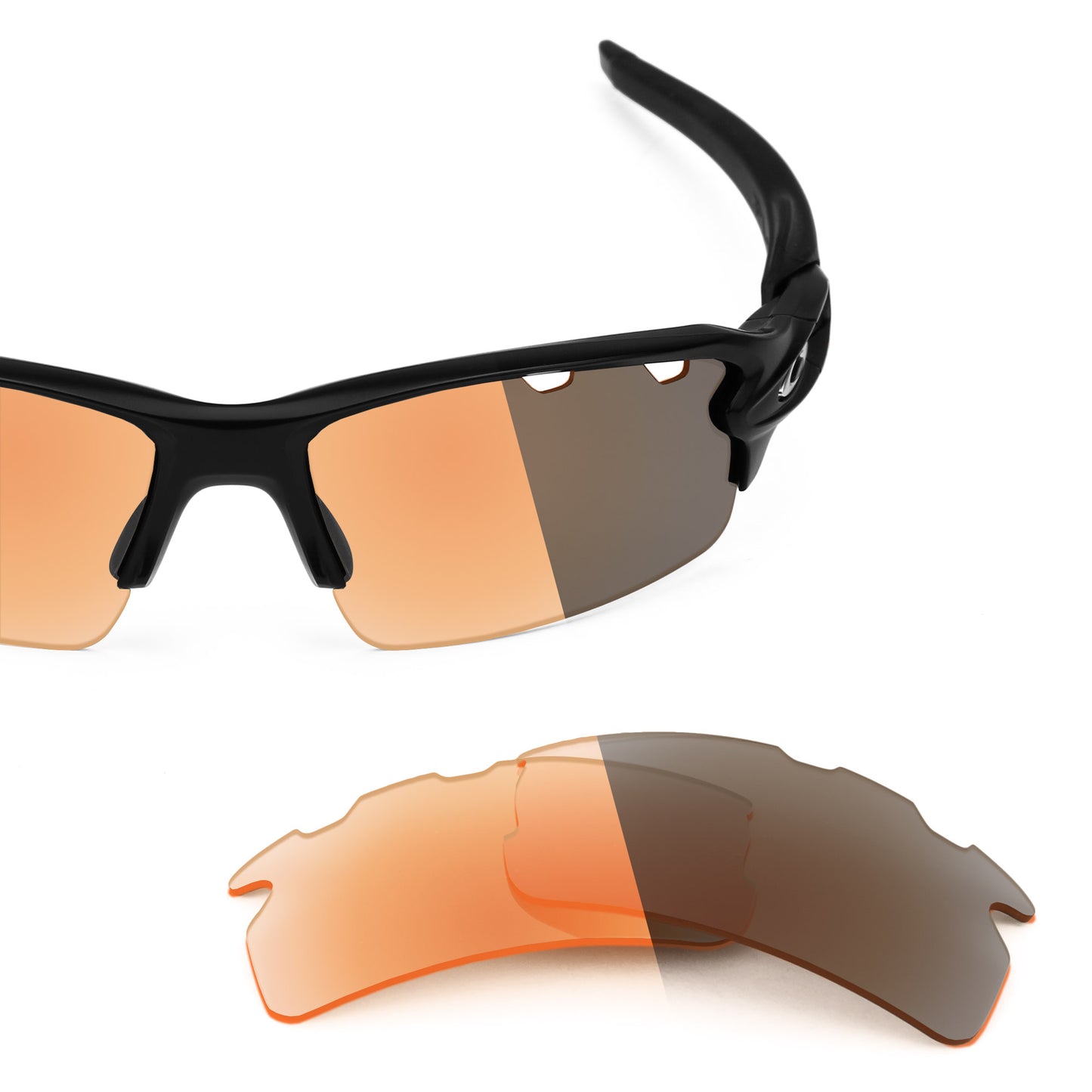 Revant replacement lenses for Oakley Flak 2.0 Vented Non-Polarized Adapt Orange Photochromic
