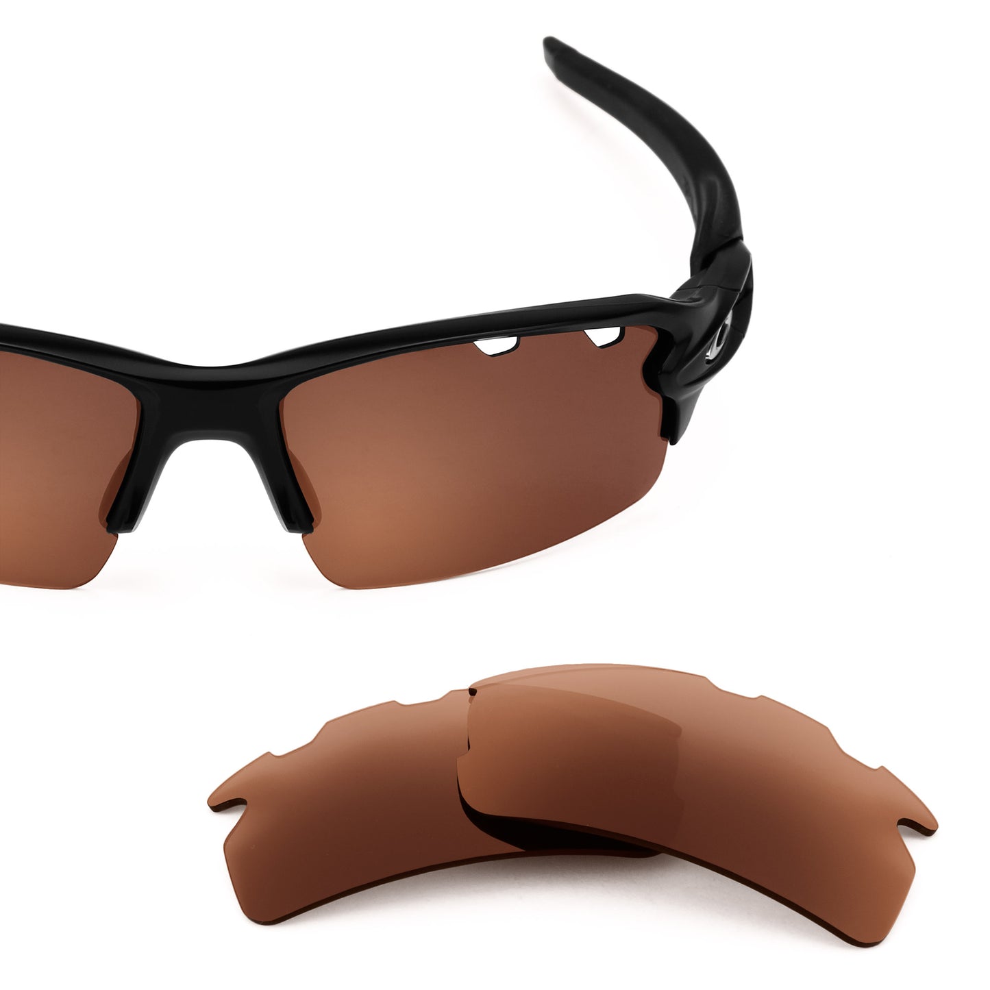 Revant replacement lenses for Oakley Flak 2.0 Vented Non-Polarized Dark Brown