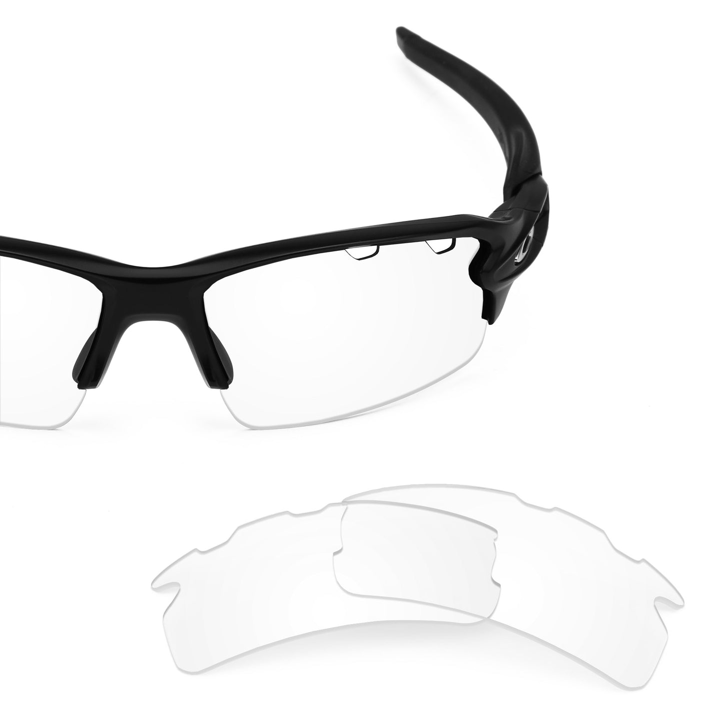 Revant replacement lenses for Oakley Flak 2.0 Vented (Low Bridge Fit) Non-Polarized Crystal Clear