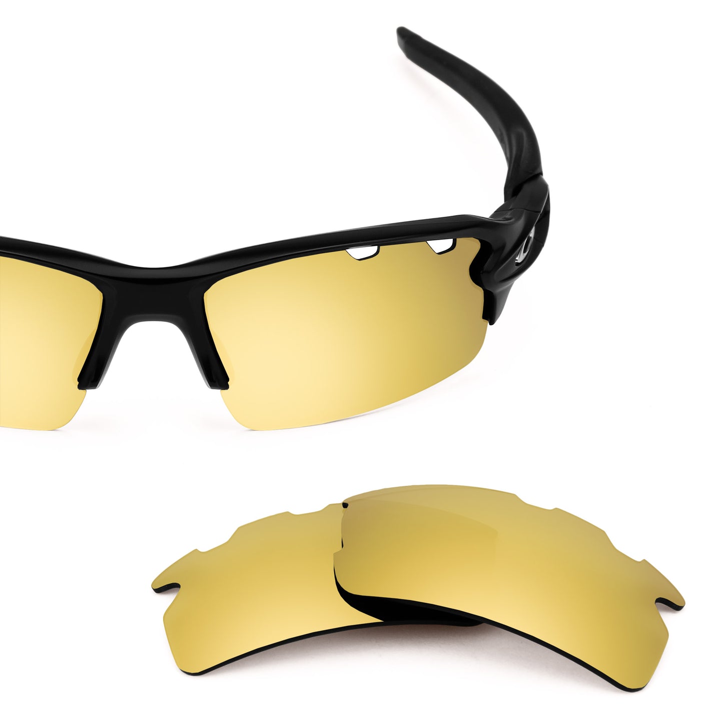 Revant replacement lenses for Oakley Flak 2.0 Vented (Low Bridge Fit) Elite Polarized Flare Gold