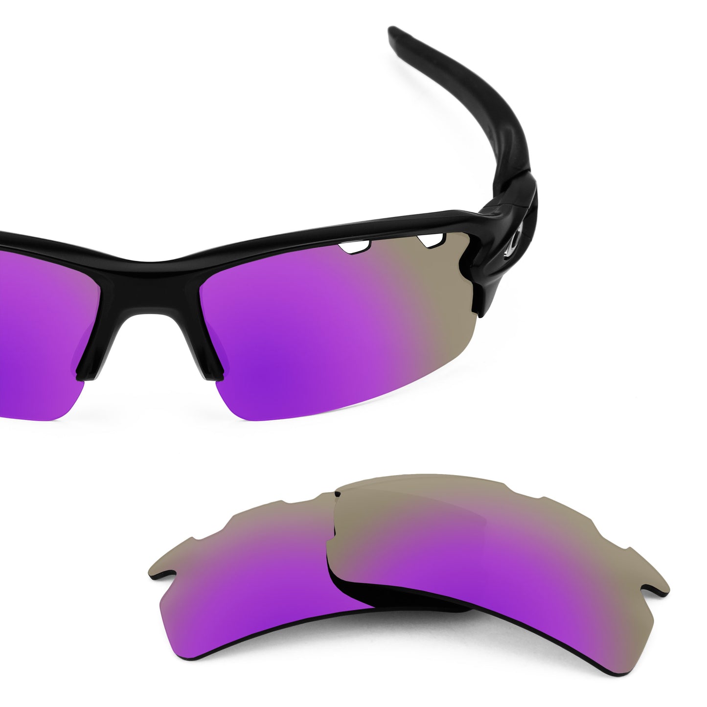 Revant replacement lenses for Oakley Flak 2.0 Vented (Low Bridge Fit) Polarized Plasma Purple