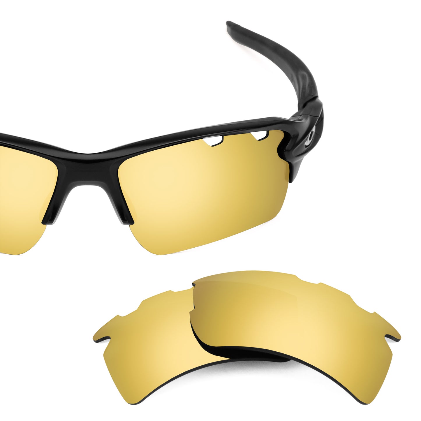 Revant replacement lenses for Oakley Flak 2.0 XL Vented Non-Polarized Flare Gold