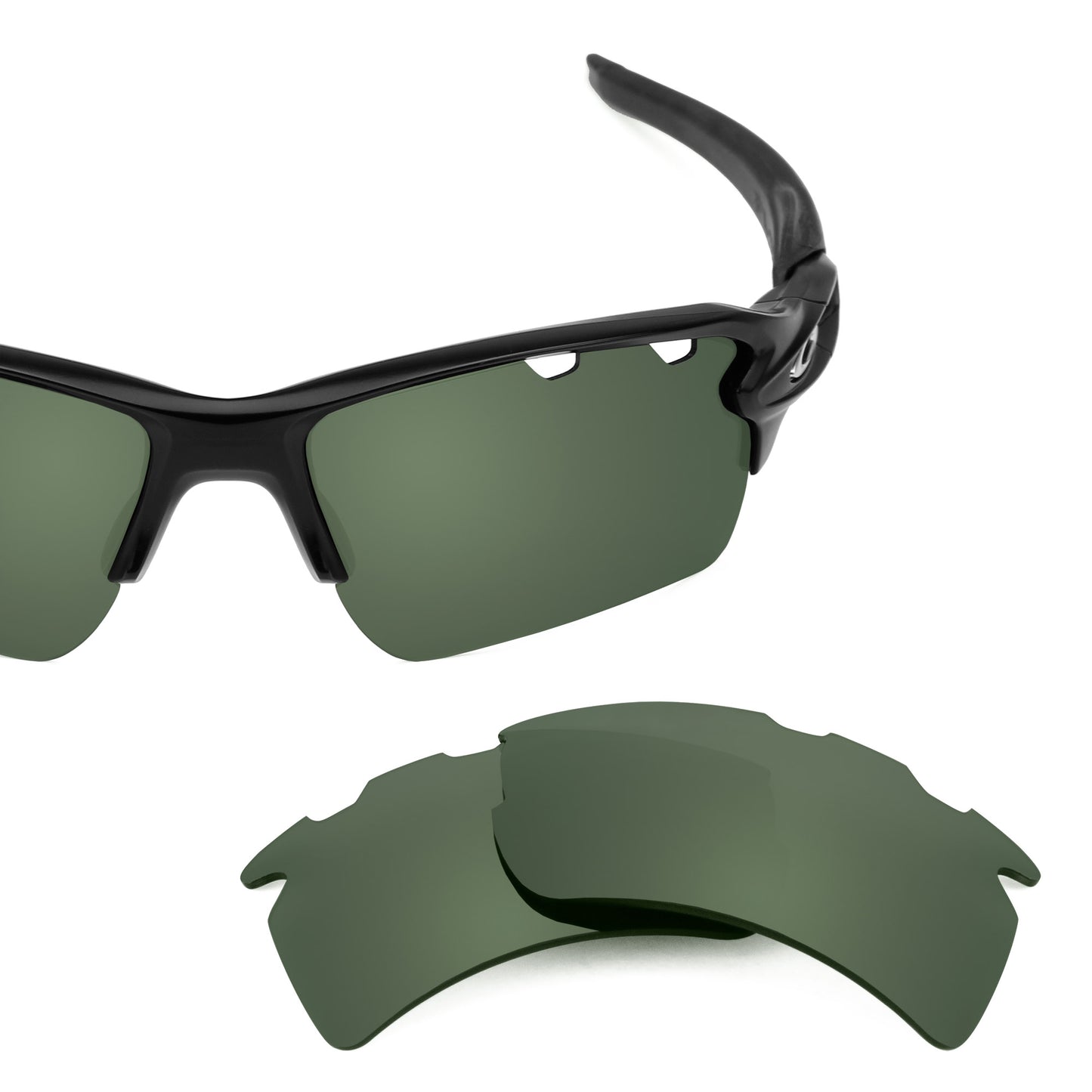Revant replacement lenses for Oakley Flak 2.0 XL Vented Elite Polarized Gray Green