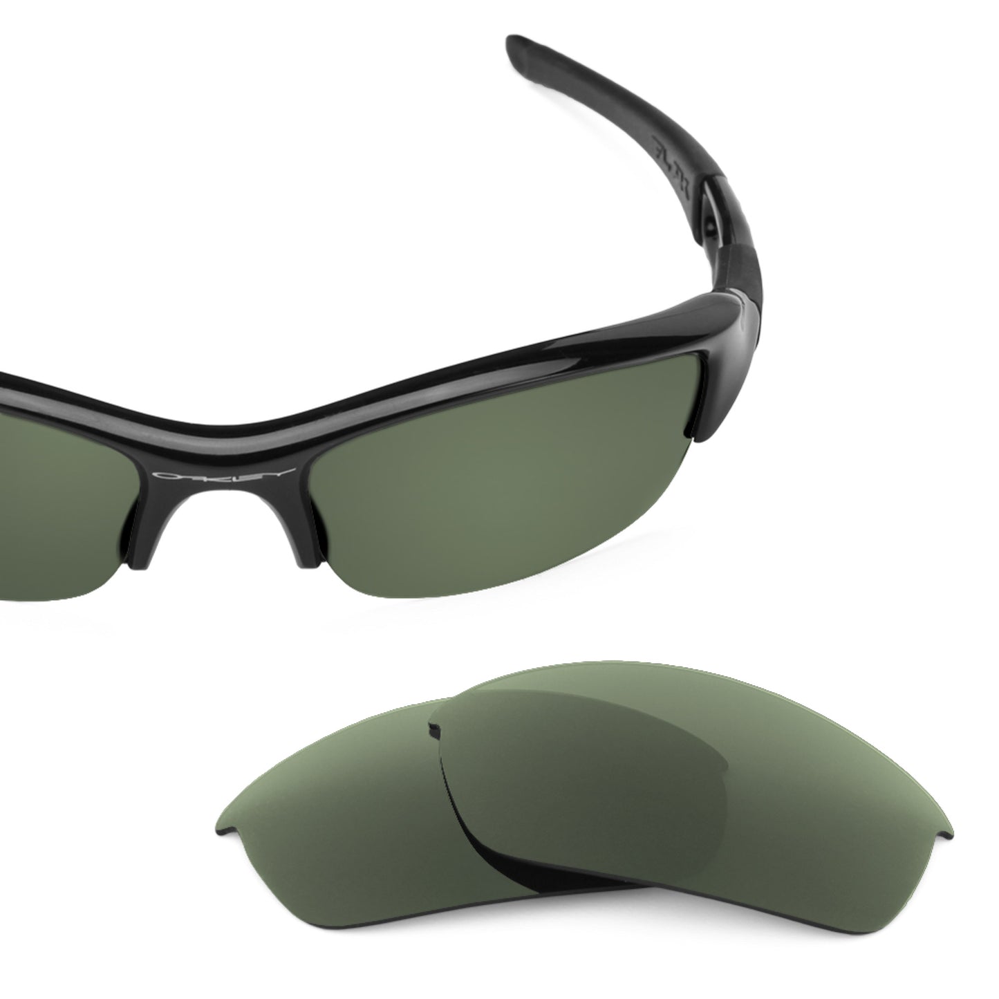 Revant replacement lenses for Oakley Flak Jacket Polarized Gray Green
