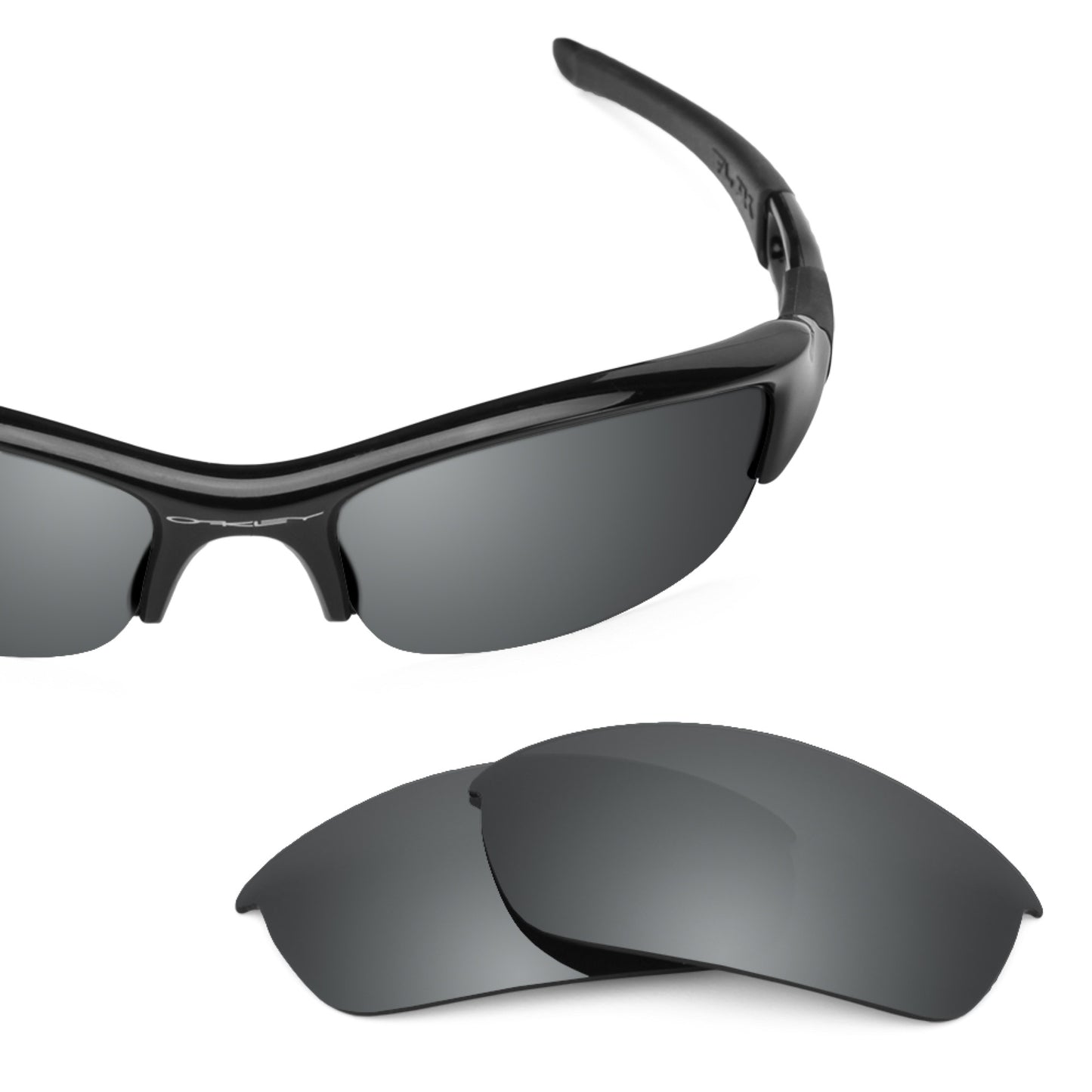 Revant replacement lenses for Oakley Flak Jacket (Low Bridge Fit) Polarized Black Chrome