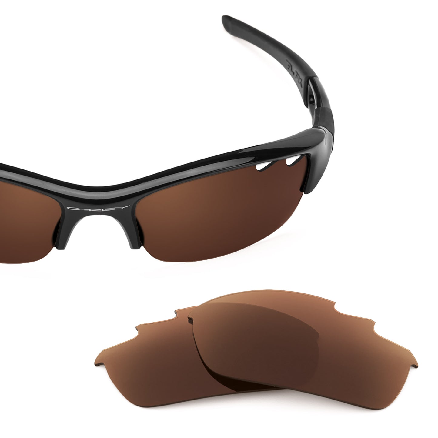 Revant replacement lenses for Oakley Flak Jacket Vented Non-Polarized Dark Brown