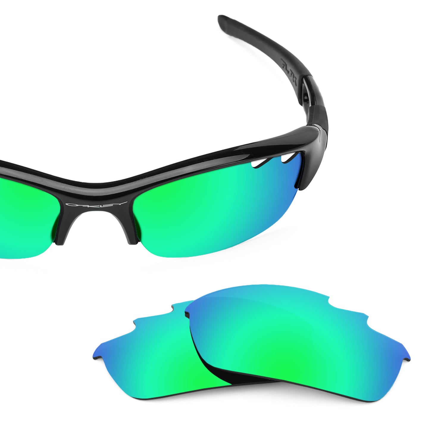 Revant replacement lenses for Oakley Flak Jacket Vented Non-Polarized Emerald Green