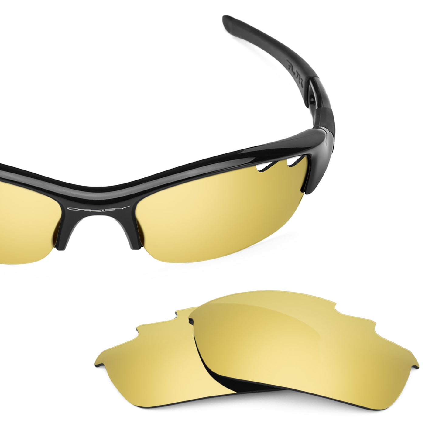 Revant replacement lenses for Oakley Flak Jacket Vented Elite Polarized Flare Gold