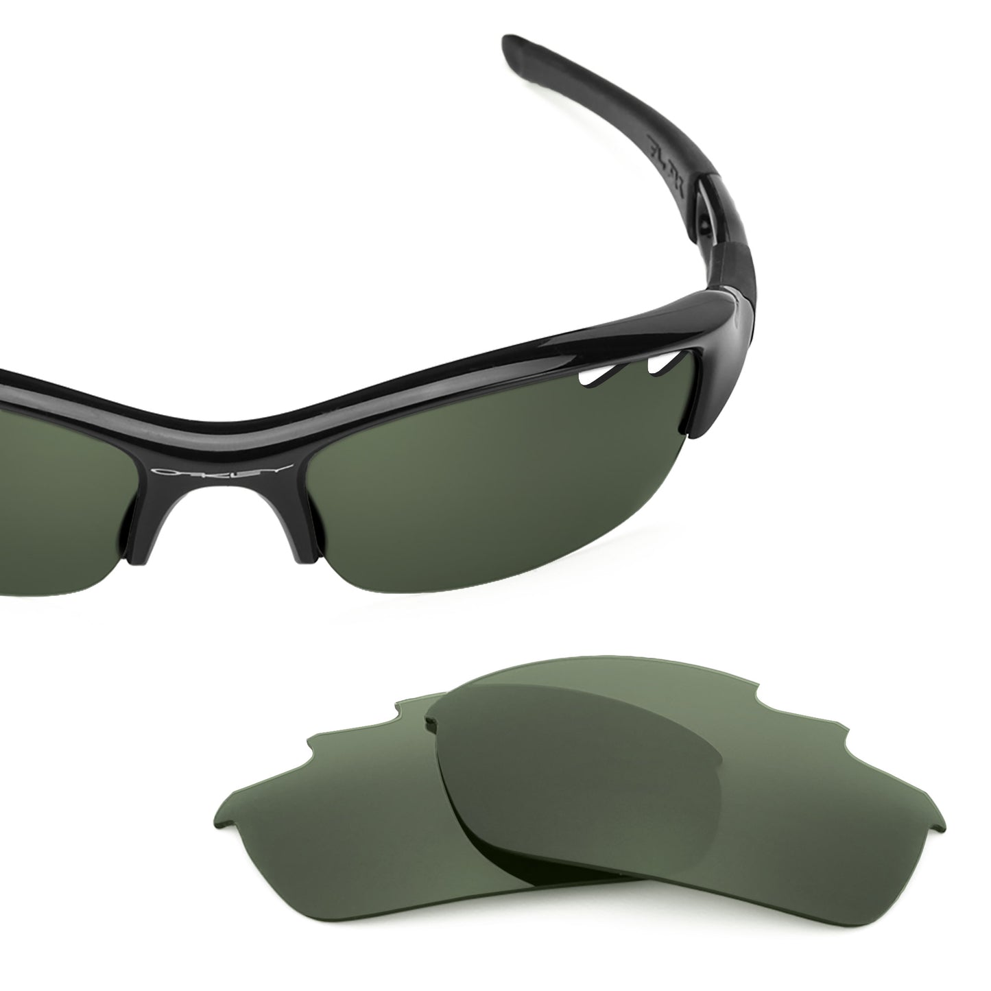 Revant replacement lenses for Oakley Flak Jacket Vented Elite Polarized Gray Green