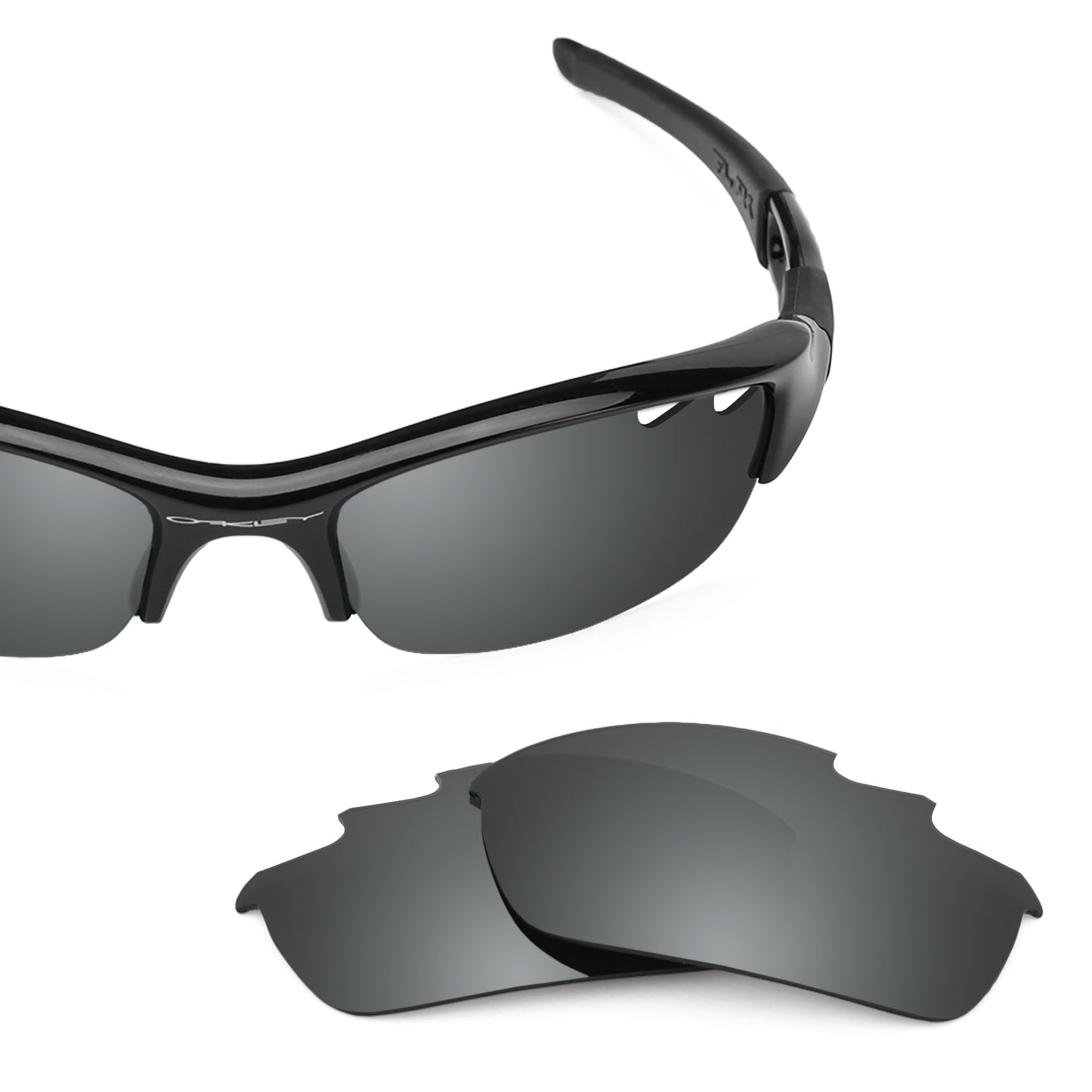 Revant replacement lenses for Oakley Flak Jacket Vented (Low Bridge Fit) Polarized Black Chrome