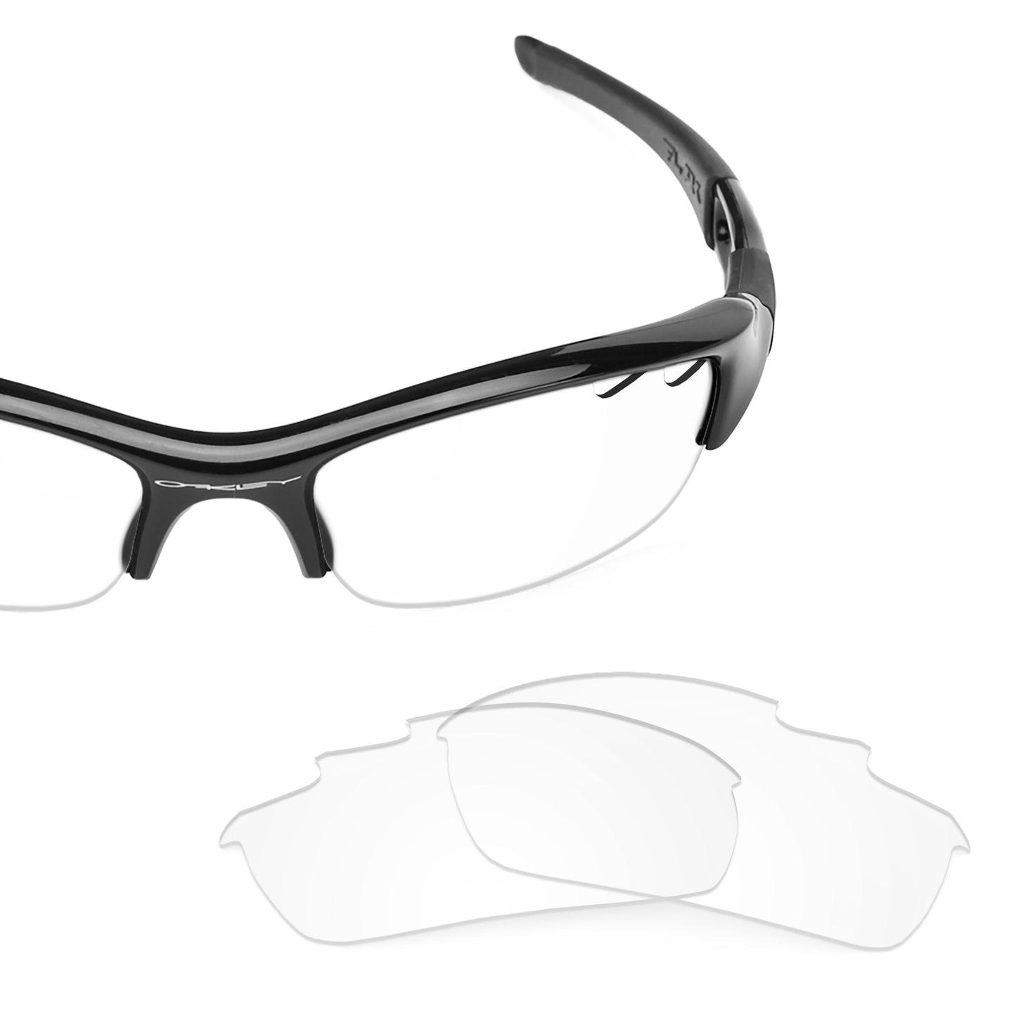 Revant replacement lenses for Oakley Flak Jacket Vented (Low Bridge Fit) Non-Polarized Crystal Clear