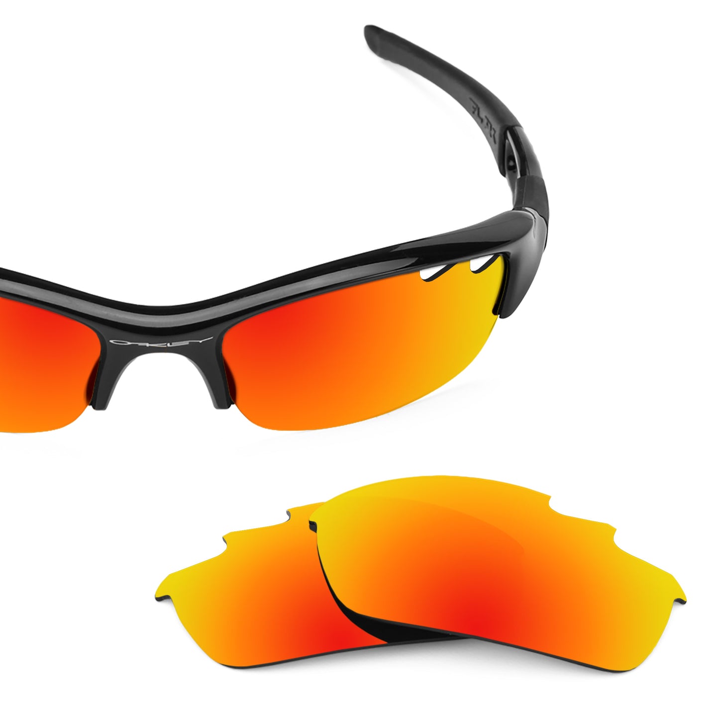 Revant replacement lenses for Oakley Flak Jacket Vented (Low Bridge Fit) Polarized Fire Red
