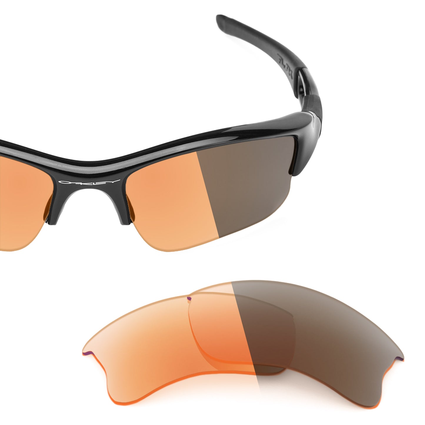 Revant replacement lenses for Oakley Flak Jacket XLJ (Low Bridge Fit) Non-Polarized Adapt Orange Photochromic