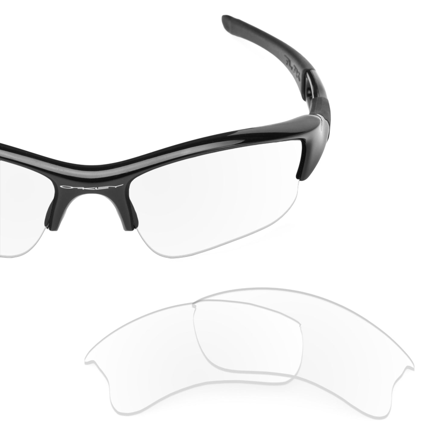 Revant replacement lenses for Oakley Flak Jacket XLJ (Low Bridge Fit) Non-Polarized Crystal Clear