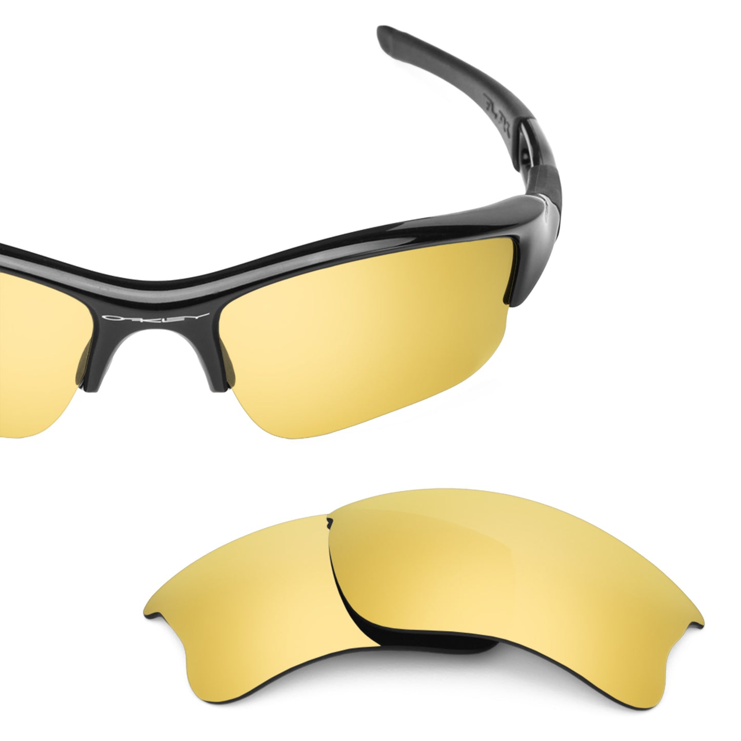 Revant replacement lenses for Oakley Flak Jacket XLJ (Low Bridge Fit) Elite Polarized Flare Gold