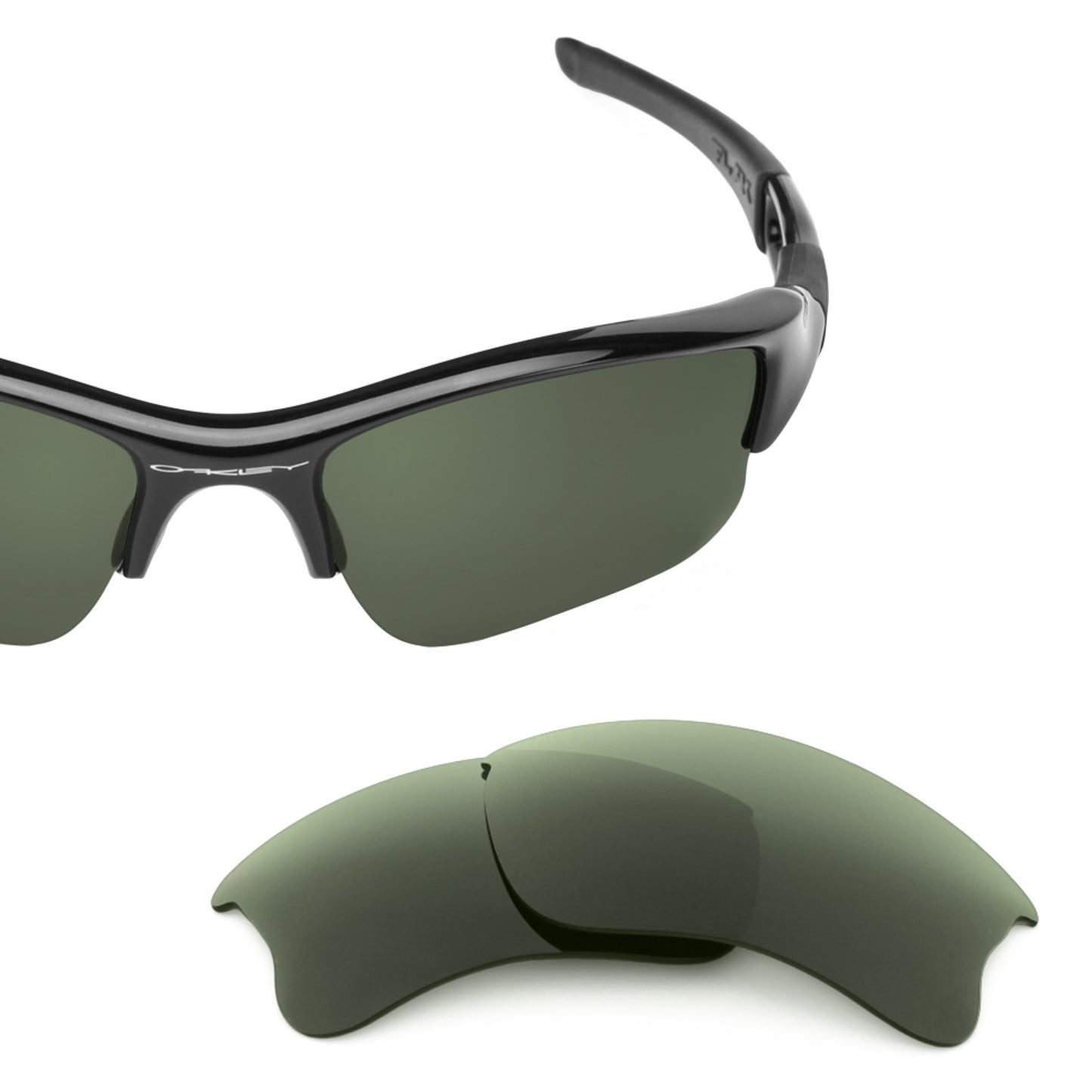 Revant replacement lenses for Oakley Flak Jacket XLJ (Low Bridge Fit) Elite Polarized Gray Green