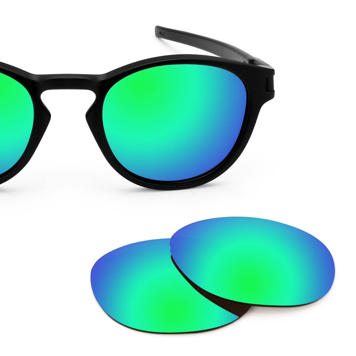 Revant replacement lenses for Oakley Latch (Low Bridge Fit) Non-Polarized Emerald Green