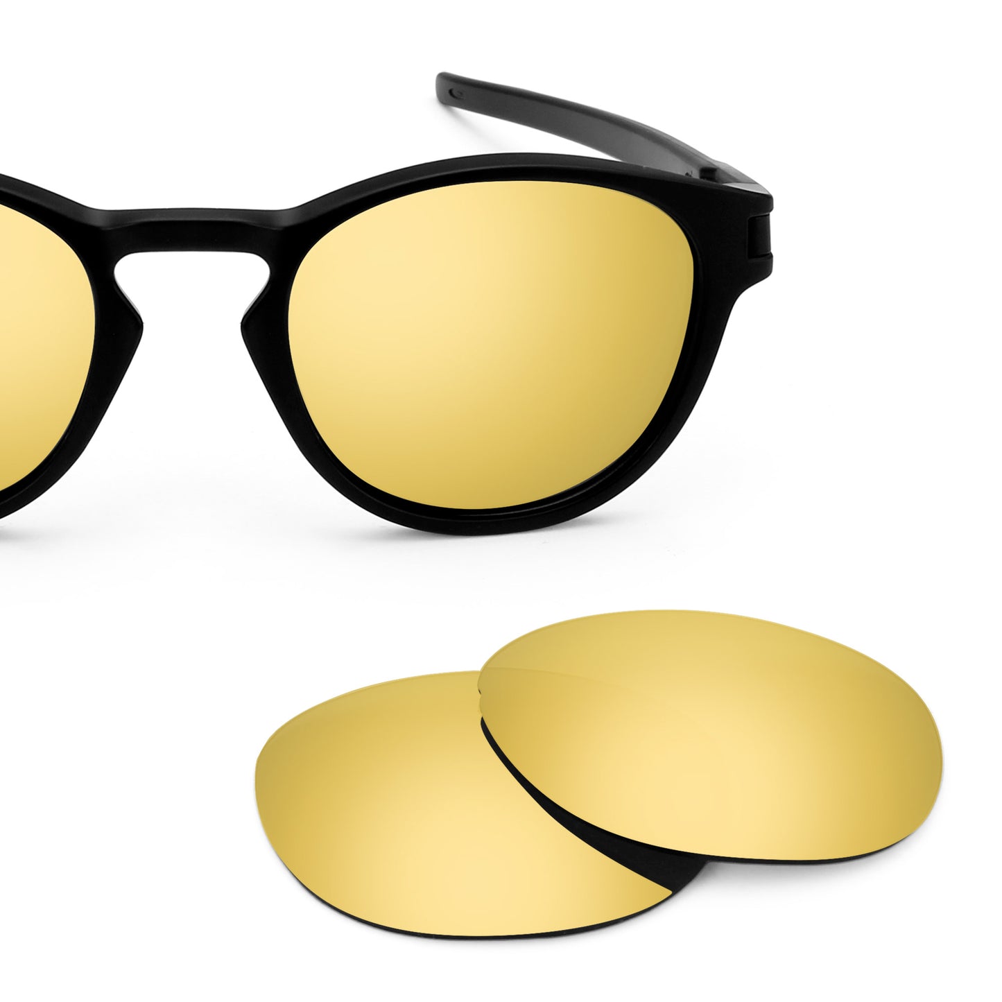 Revant replacement lenses for Oakley Latch (Low Bridge Fit) Elite Polarized Flare Gold