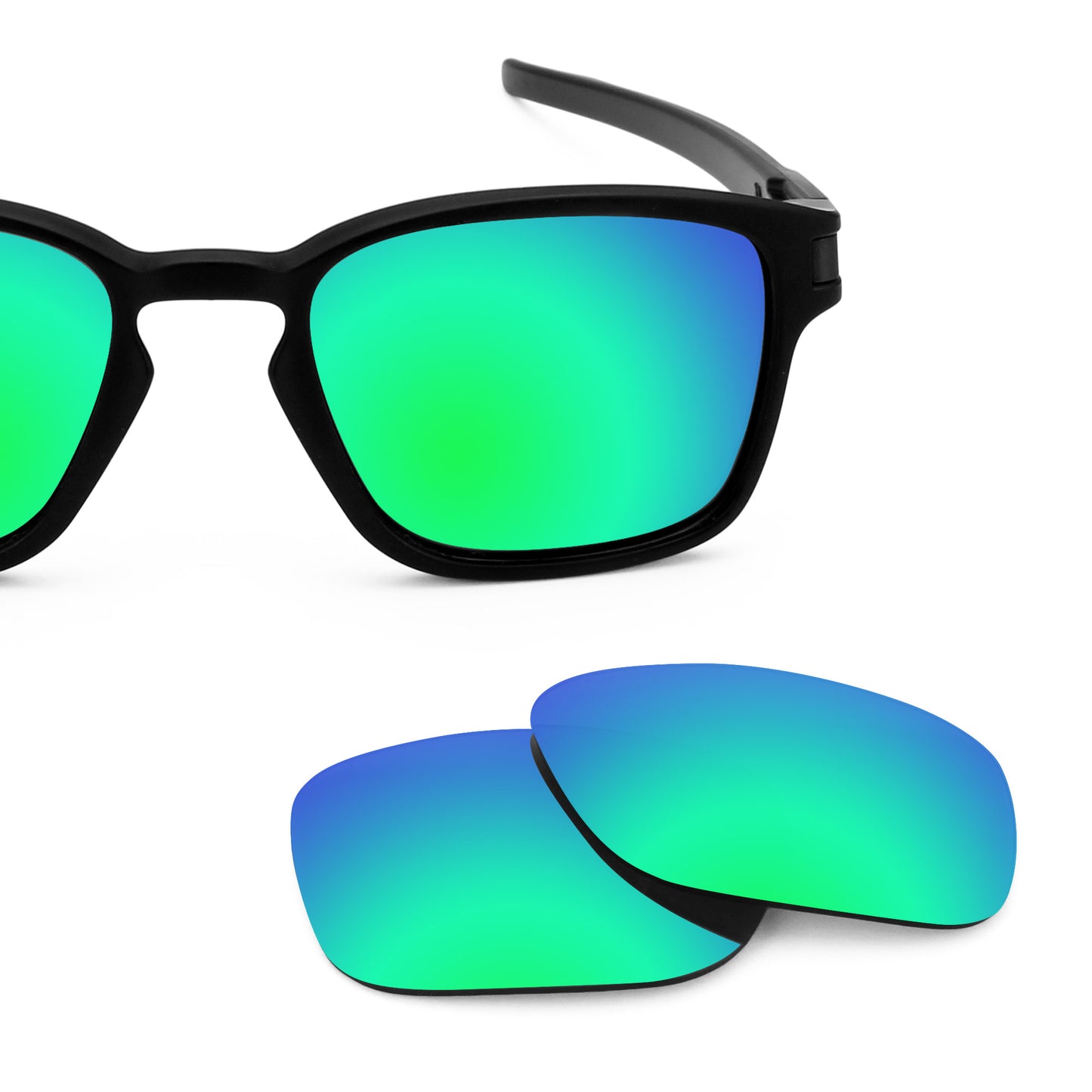 Revant replacement lenses for Oakley Latch Square Non-Polarized Emerald Green