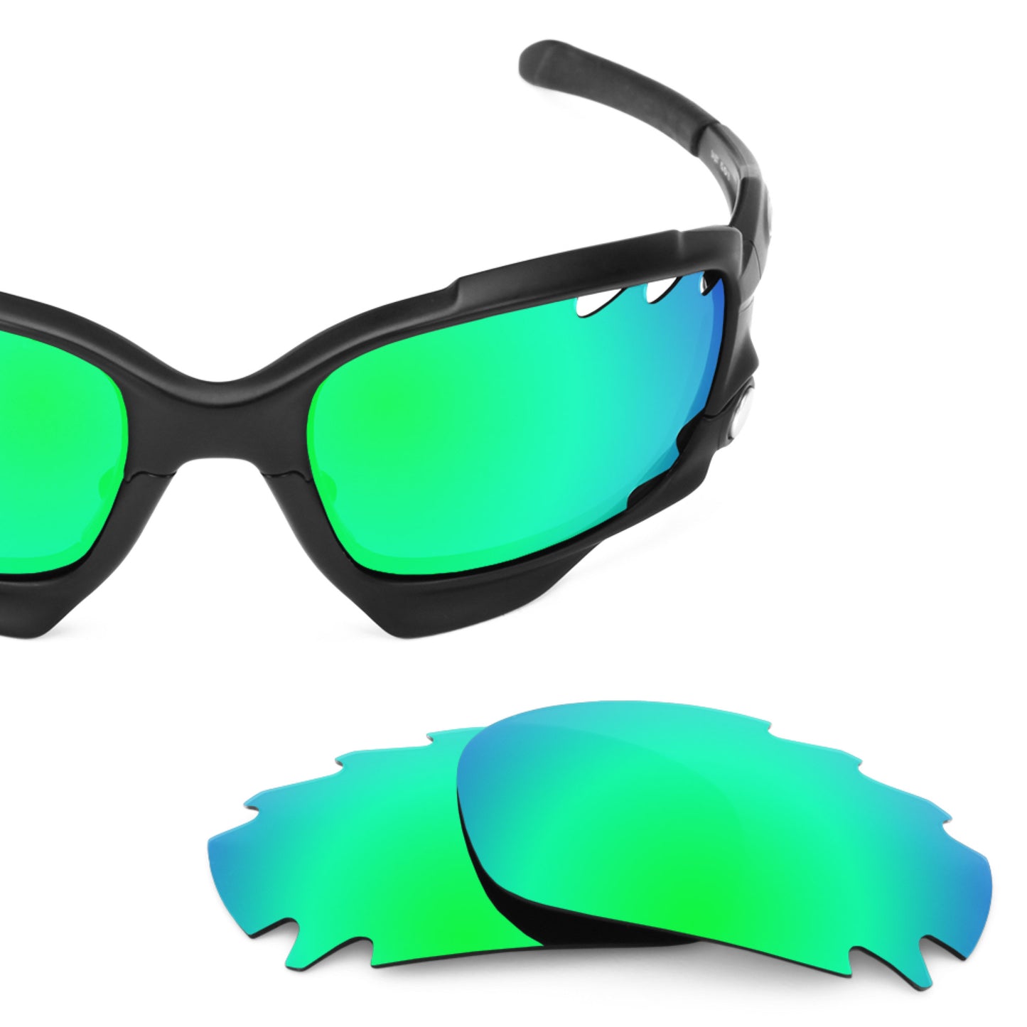 Revant replacement lenses for Oakley Racing Jacket Vented (Low Bridge Fit) Non-Polarized Emerald Green