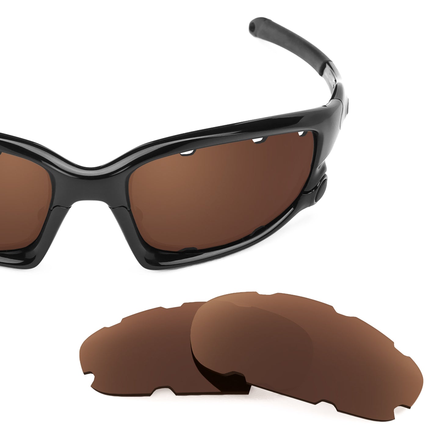 Revant replacement lenses for Oakley Wind Jacket Vented (Low Bridge Fit) Non-Polarized Dark Brown