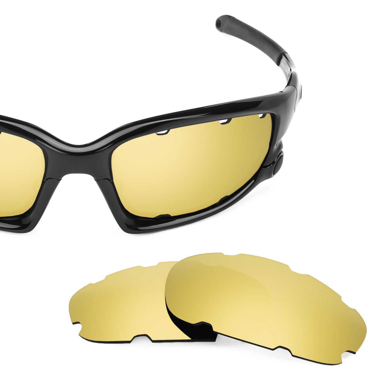 Revant replacement lenses for Oakley Wind Jacket Vented (Low Bridge Fit) Polarized Flare Gold