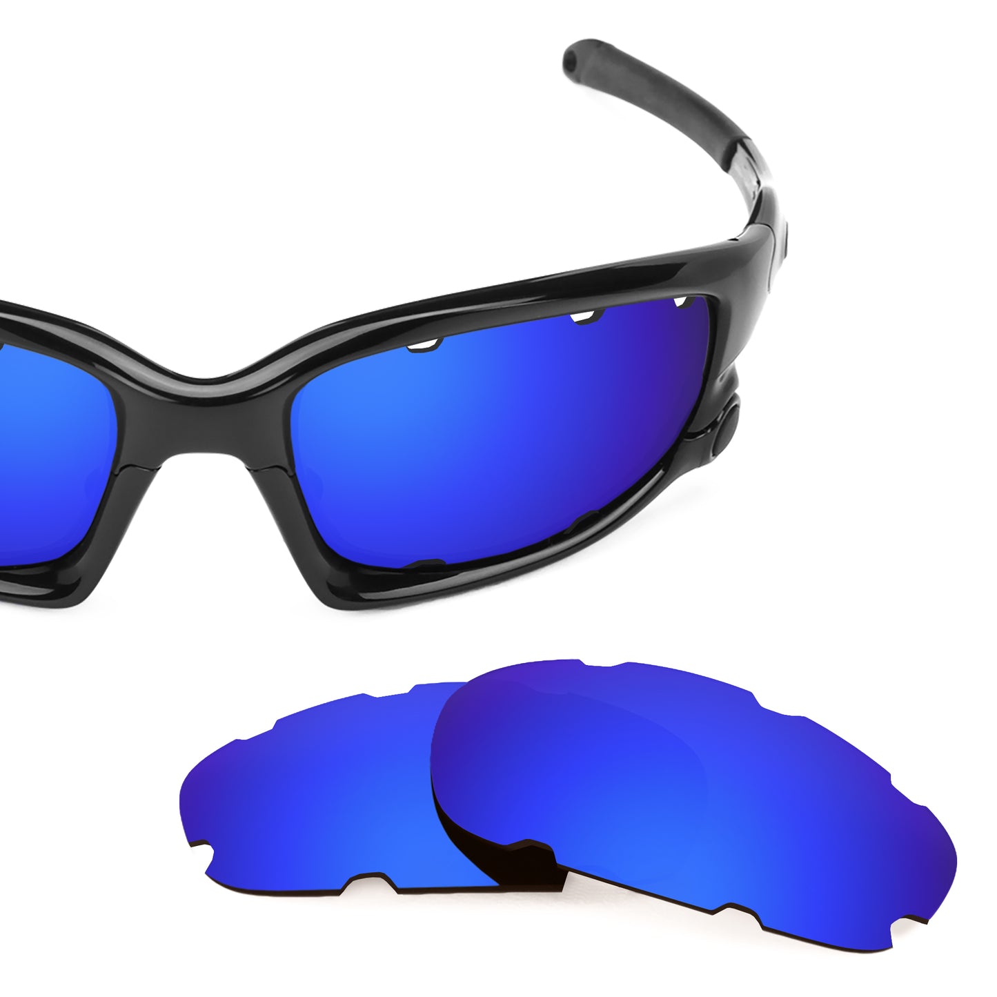 Revant replacement lenses for Oakley Wind Jacket Vented (Low Bridge Fit) Polarized Tidal Blue