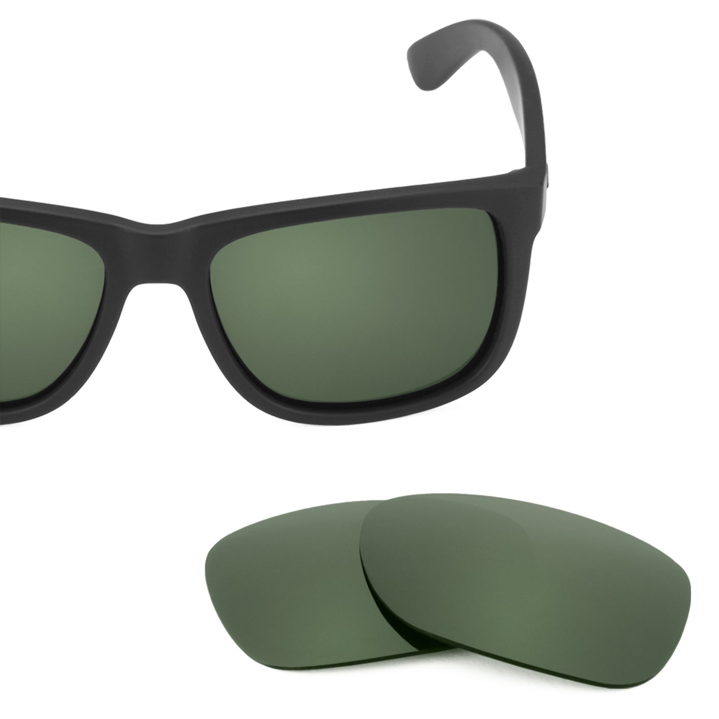 Revant replacement lenses for Ray-Ban Justin RB4165 54mm Non-Polarized Gray Green