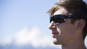 Man with Oakley Jawbone Sunglasses on with a mountain in the background