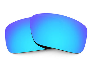 Two Ice Blue Sunglass lenses laid on top of each other.