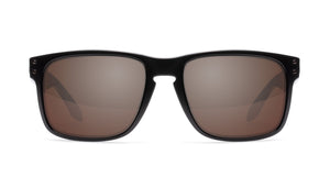 Non-Polarized tinted brown sun lenses in a glasses frame