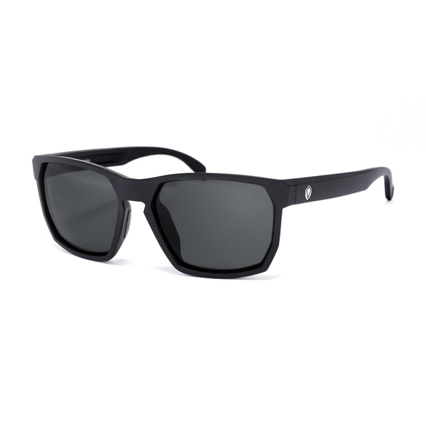 Classic Rectangular Polarized Sunglasses - Black Frame, 100% UV Protection, Includes Pouch