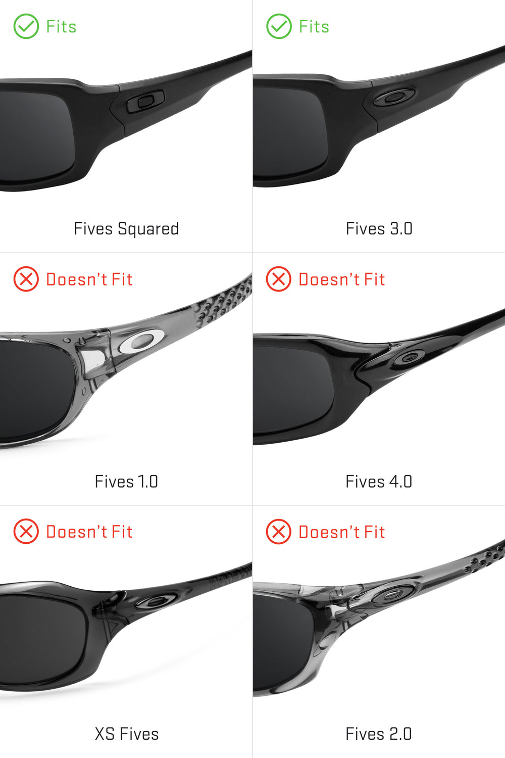 Oakley Fives Squared Replacement Lenses by Revant Optics