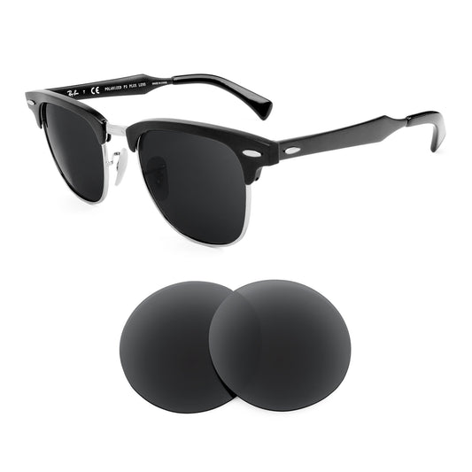 Ray-Ban Clubmaster Aluminum RB3507 49mm sunglasses with replacement lenses