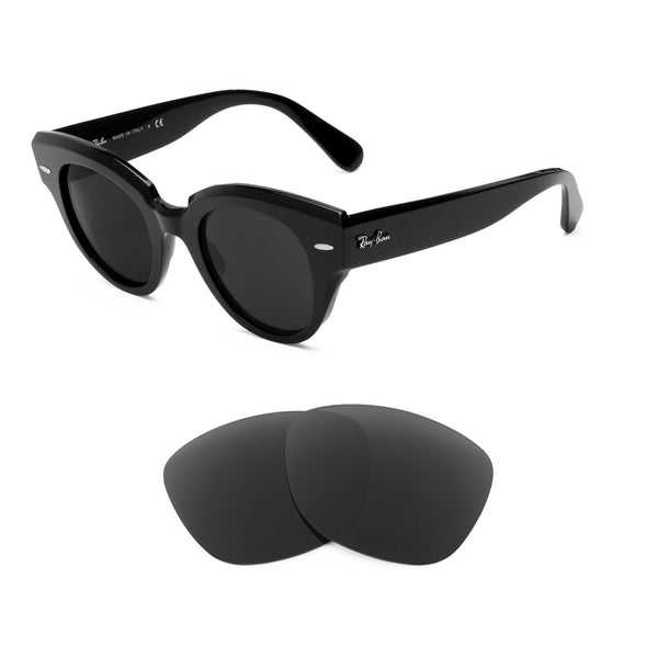 Ray Ban ROUNDABOUT Black RB2192 901/31 47□22 145 3N Frame Italy Ray Ban ROUNDABOUT black/green RB2192 901/31 47 sunglasses  main image 4