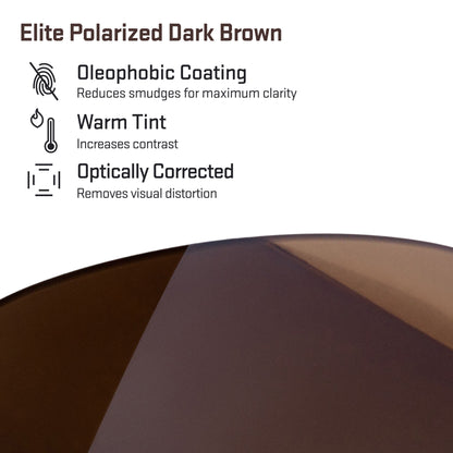 elite polarized dark brown replacement lenses detail