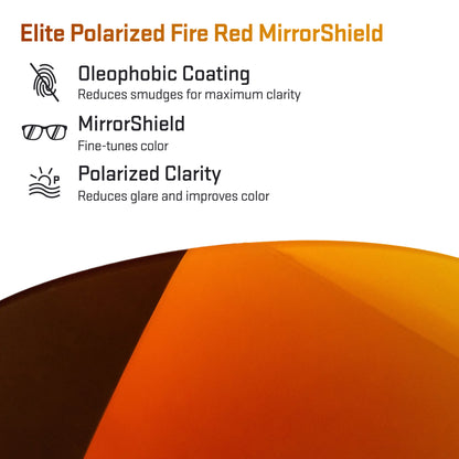 elite polarized fire red replacement lenses detail