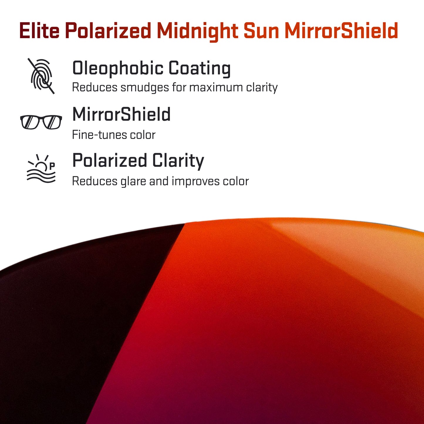 elite polarized midnight sun replacement lenses detail